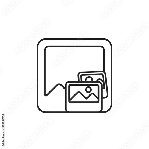 Modern Digital Photo Storage Icons Representing Data Organization and Media Files