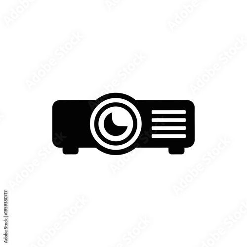 Modern Digital Projector Displaying Clear Image on Dark Background