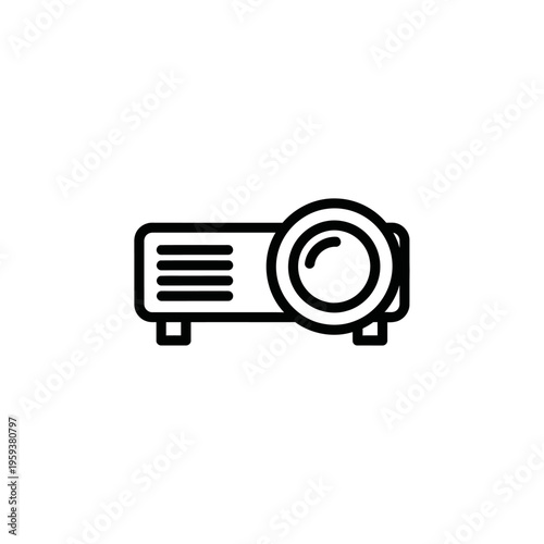 Modern Digital Projector with Focus Lens and Technology Display
