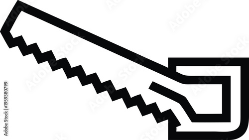 Angled Hand Saw Tool with Sharp Teeth for Woodworking Projects