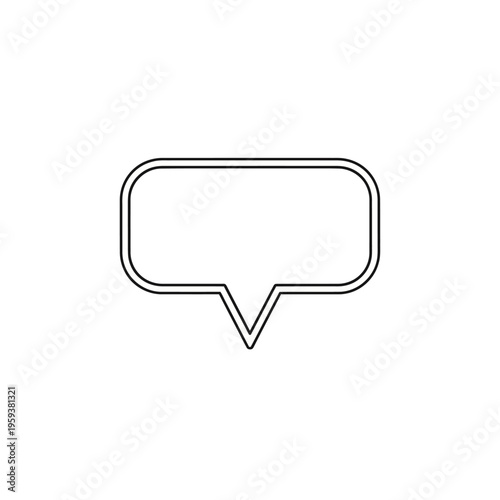 Modern Minimalist Speech Bubble Icon for Communication and Text Messaging