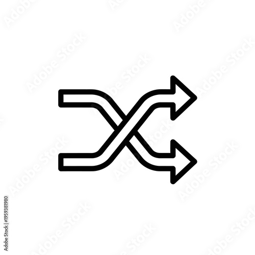 Modern transportation symbol representing multiple directions in traffic flow