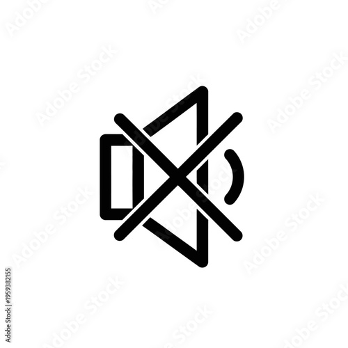 Mute Icon Signifying Sound Off or No Audio in Digital Media Interfaces