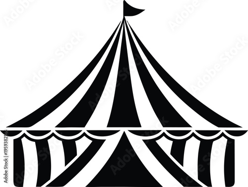 Circus tent big top carnival festival entertainment vector icon