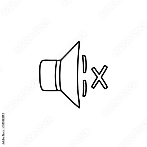 Muted Audio Icon Signifying Sound Off or Silence in Digital Media