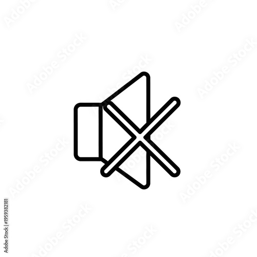 Muted Icon of a Speaker with a Diagonal Line Indicating No Sound or Mute Functionality