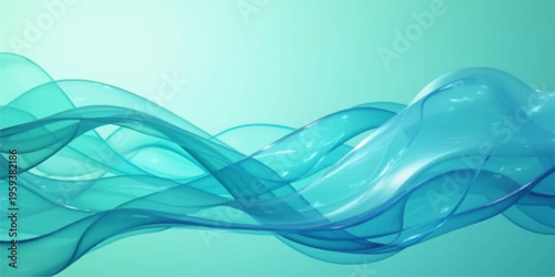 Smooth abstract blue wave and smoke design with flowing vector lines and digital motion curves for a professional business wallpaper backdrop art illustration