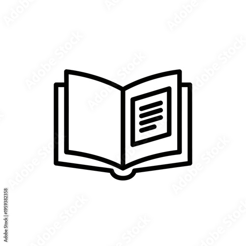 Open Book Illustration Showing Page Content for Reading and Learning