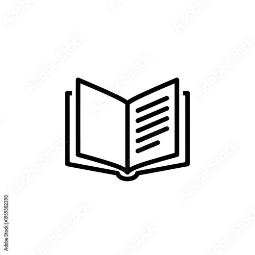 Open Book Illustration with Lined Pages for Educational and Reading Concepts