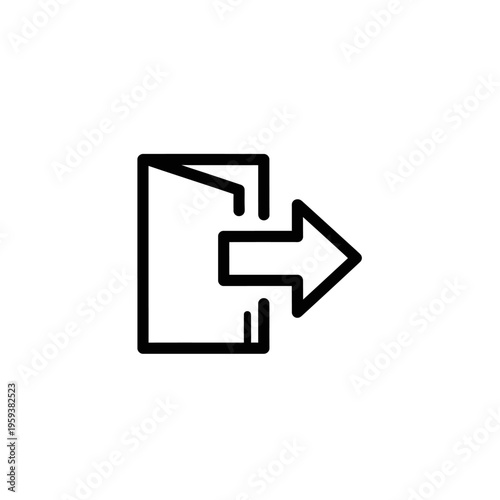 Open Door Exit Sign Icon for Access and Navigation