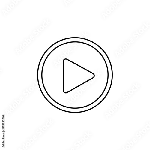 Play Button Icon For Multimedia Applications and Digital Media Interface