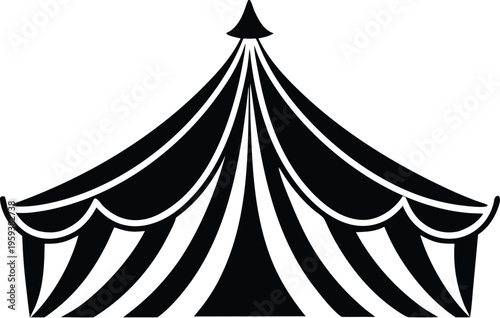 Circus big top tent carnival fair show vector icon