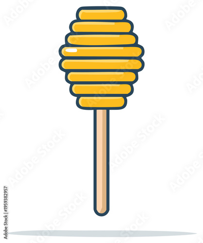 Honey dipper kitchen utensil illustration sweet food natural organic product icon