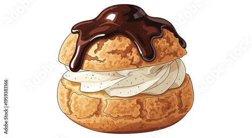 Cream Puff with Chocolate Glaze