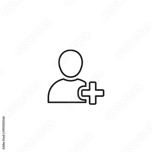 Professional Icon of a User with a Plus Sign for Adding New Profile Account