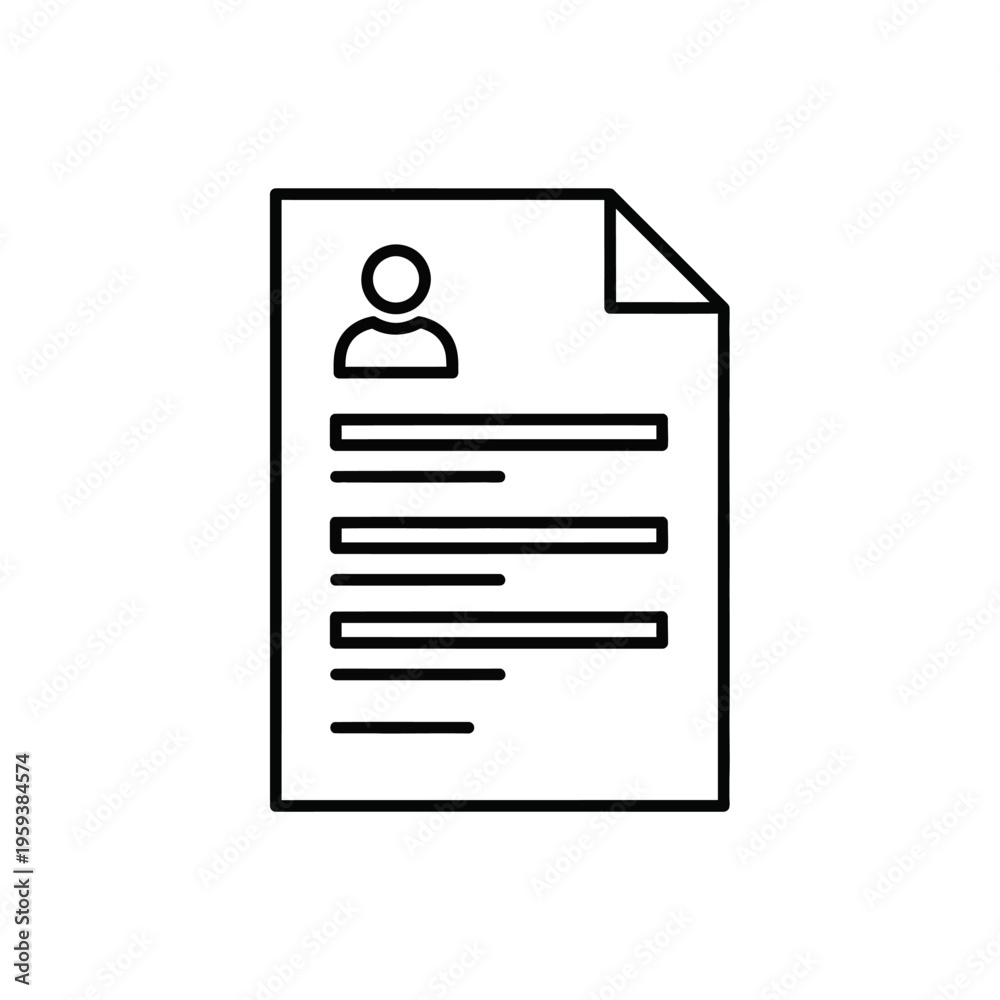 Fototapeta premium Professional Resume Document with Personal Profile and Skills Illustration