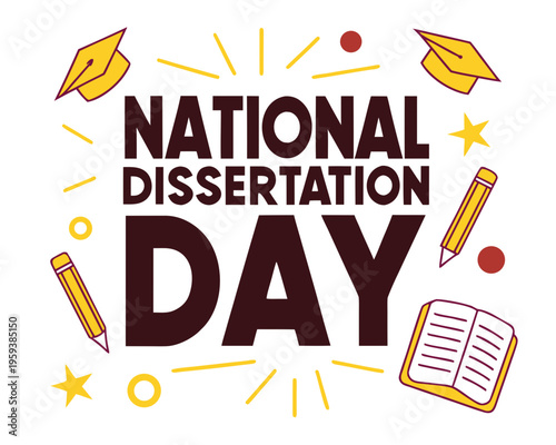 Woman Working on Dissertation Vector, Education and Scholarly Achievement Illustration