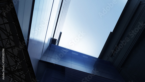 Sleek Lines of Modern Skyscrapers in Urban Cityscape