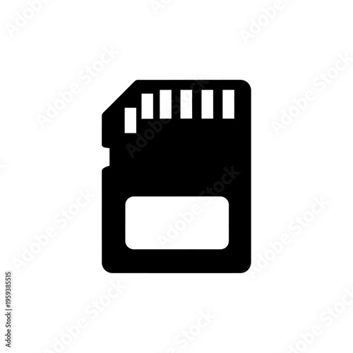 Secure Digital Memory Card Icon Showing Storage Device for Data Transfer