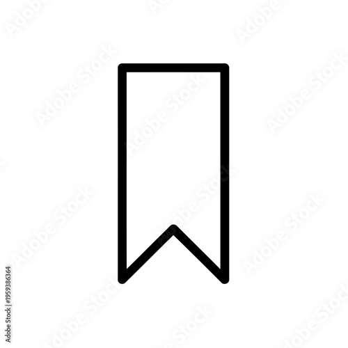 Simple Black Bookmark Icon with White Background for Reading and Bookmarks