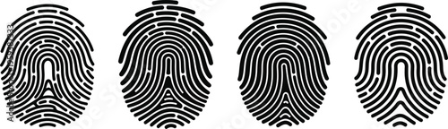 black and white vector illustration of a fingerprint