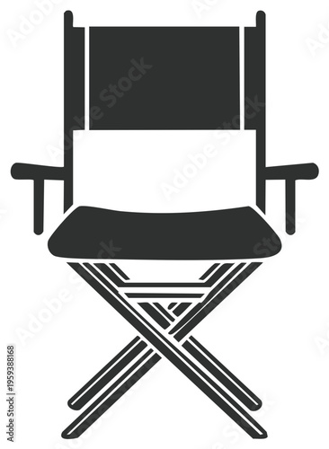 Director's chair icon, cinema, motion pictures, entertainment, film industry gear