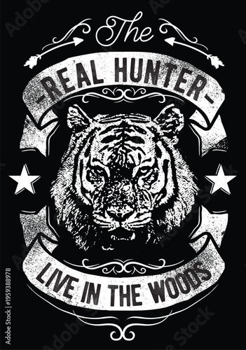 The great hunter tiger, live in the woods, big cat
