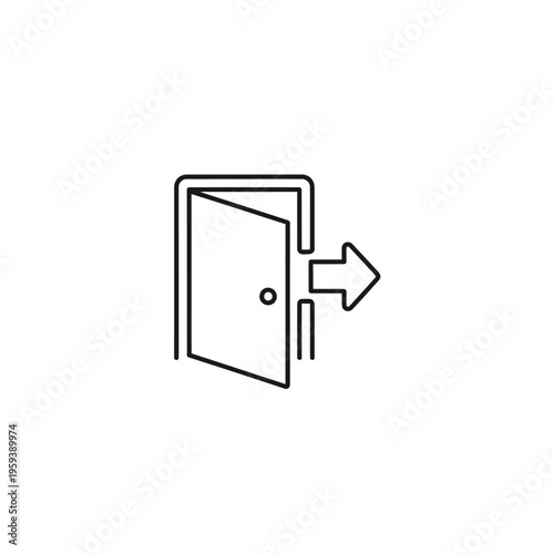 Simple Open Door Signifying Entrance or Exit Access in Modern Building