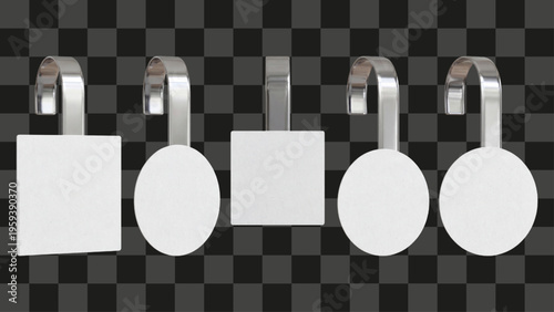 Versatile blank 3D rendered wobblers for dynamic retail advertising and effective marketing mockups