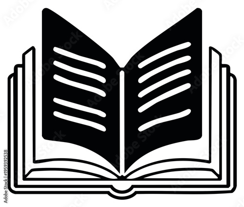 Open book icon illustration