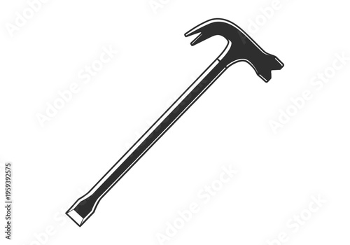 Heavy-duty claw hammer with a sturdy steel handle, perfect for demolition and construction tasks