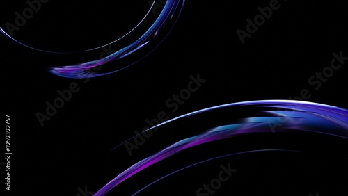 Colorful dispersion effect glass with black background, Looped animation 3d rendering