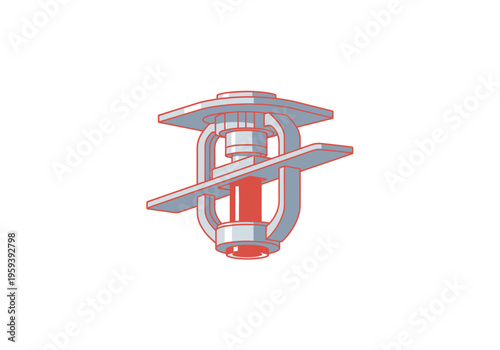 Fire Sprinkler Head Detailed Illustration - Fire Safety Equipment Symbol
