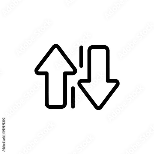 Up and Down Arrows Icon representing Directional Symbols for Navigation and Data Flow