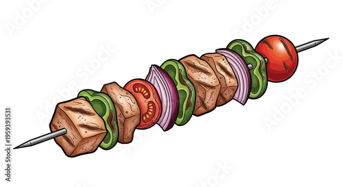 Grilled Chicken Skewer with Vegetables