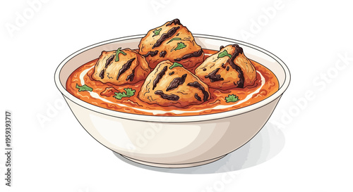 Indian Chicken Tikka Masala illustration