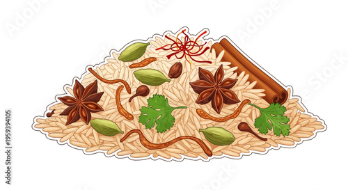 Spiced Rice Pilaf with Aromatic Ingredients