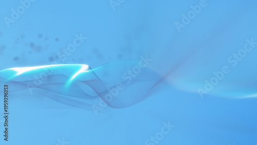 Abstract Blue Glowing Wave on Minimal Light Background