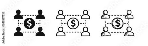 Financial Networking and Investment Concept Icon Set