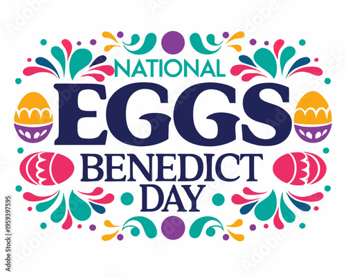 Eggs Benedict Breakfast Vector, Brunch and Food Holiday Design