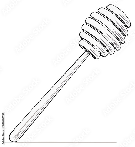 Honey Dipper Illustration for Sweet Food Themes and Kitchen Design Concepts