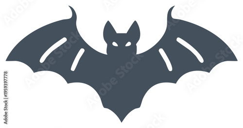 Silhouette of a bat with outstretched wings graphic illustration
