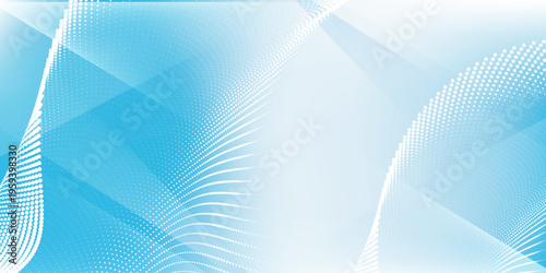 Soft blue waves swirl with gentle geometric patterns. Clean lines flow upward, blending motion and calm. Ideal for tech, business, or digital design projects. Soothing colors evoke clarity