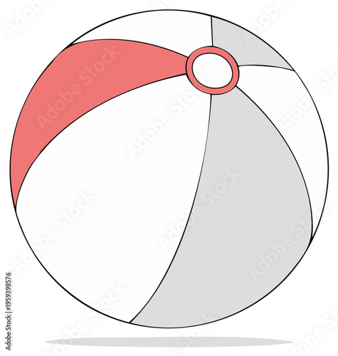 Colorful inflatable beach ball illustration for summer vacation and recreation fun