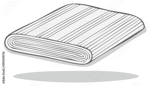 Simple Line Drawing of a Folded Stack of Fabric or Cloth