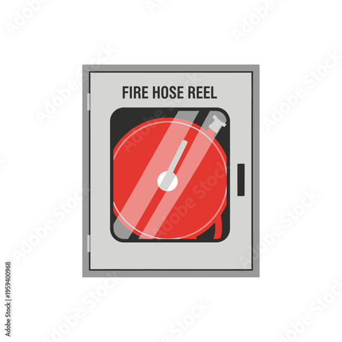 Fire Hose Reel Cabinet Graphic Illustration.