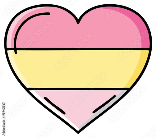 Whimsical Heart Symbol with Pink and Yellow Stripes Symbolizing Love and Affection Free Download Whimsical Heart Symbol with Pink and Yellow Stripes Symbolizing Love and Affection - GFXLoad
