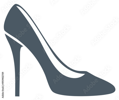 Elegant stiletto high heel shoe icon vector graphic