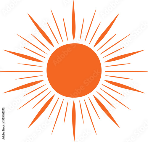 Radiant Sunburst with Flowing Energy Rays in Minimal Abstract Style