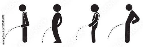 No Urinating Prohibition Icon – Public Hygiene Warning Sign, Sanitation Restriction Symbol, Outline Vector for 
Web and Mobile Apps